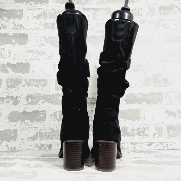 NEW Kenneth Cole Reaction Sonia Black Suede Leather Block Heeled Boots V558 - Picture 6 of 12